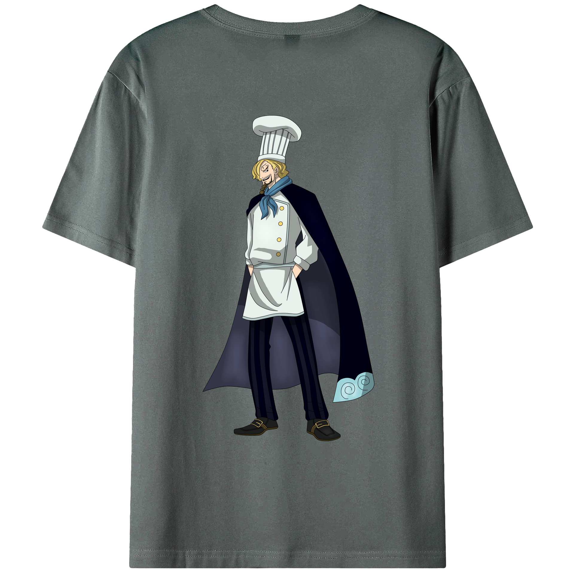（画像用） ワンピース サンジ ONE PIECE Sanji 綿100％ メンズ半袖Tシャツ（バックプリント） 通気性